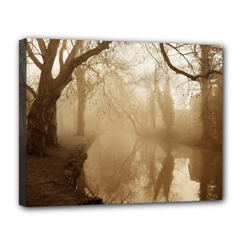 Misty Morning 11  X 14  Framed Canvas Print by artposters