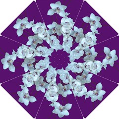 Purple And White Orchids Bridesmaids Umbrella  by rainorshine