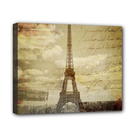 Elegant Vintage Paris Eiffel Tower Art Canvas 10  X 8  (framed)