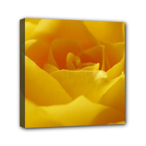 Yellow Rose Mini Canvas 6  X 6  (framed) by Siebenhuehner