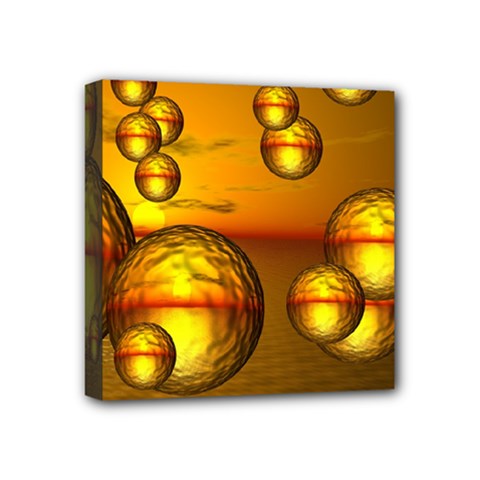 Sunset Bubbles Mini Canvas 4  X 4  (framed) by Siebenhuehner