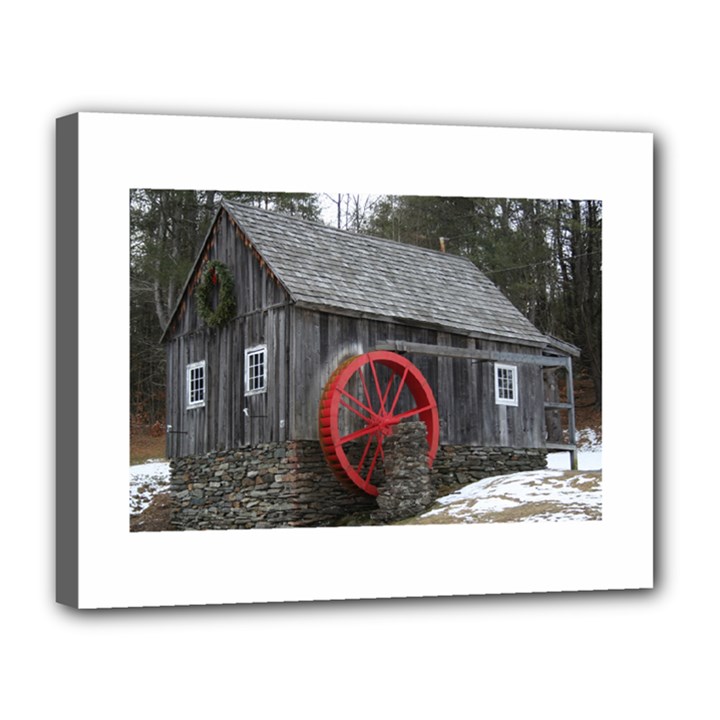 Vermont Christmas Barn Canvas 14  x 11  (Framed)
