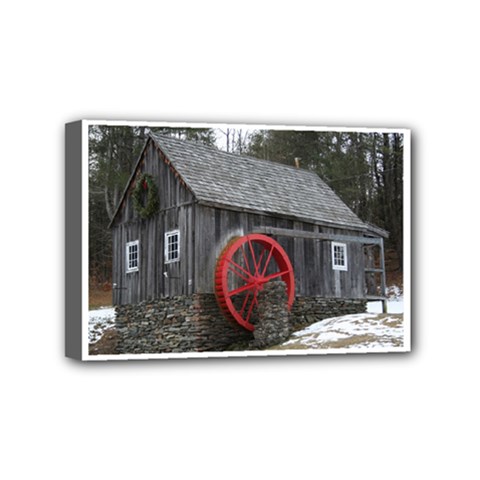 Vermont Christmas Barn Mini Canvas 6  X 4  (framed) by plainandsimple