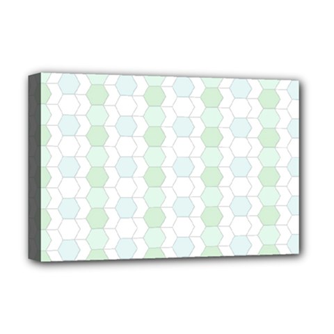 Allover Graphic Soft Aqua Deluxe Canvas 18  X 12  (framed) by ImpressiveMoments