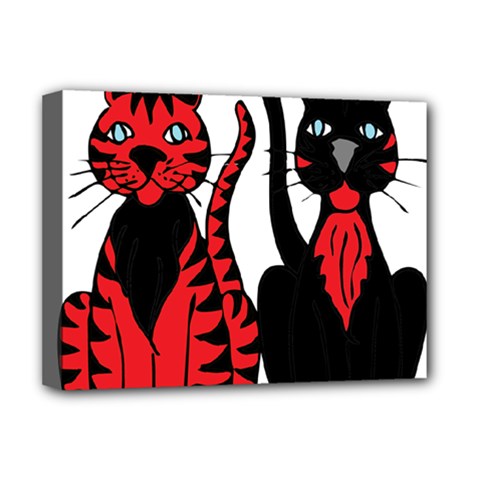Cool Cats Deluxe Canvas 16  X 12  (framed)  by StuffOrSomething