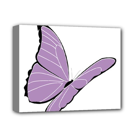 Purple Awareness Butterfly 2 Deluxe Canvas 14  X 11  (framed) by FunWithFibro