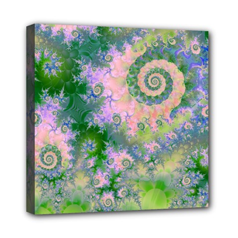 Rose Apple Green Dreams, Abstract Water Garden Mini Canvas 8  X 8  (framed) by DianeClancy