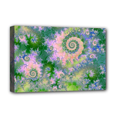 Rose Apple Green Dreams, Abstract Water Garden Deluxe Canvas 18  X 12  (framed) by DianeClancy