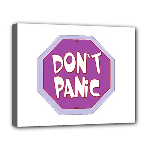 Purple Don t Panic Sign Deluxe Canvas 20  X 16  (framed) by FunWithFibro