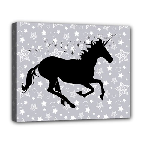 Unicorn On Starry Background Deluxe Canvas 20  X 16  (framed) by StuffOrSomething