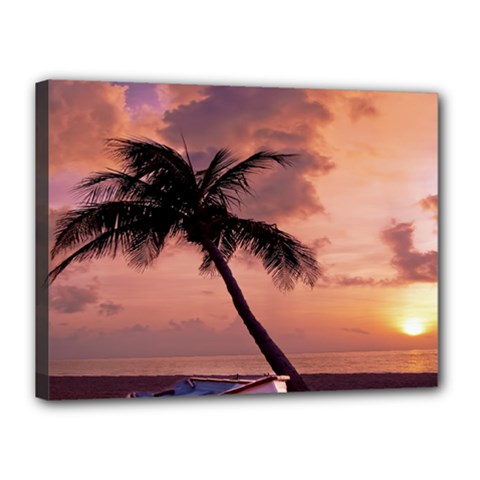 Sunset At The Beach Canvas 16  X 12  (framed) by StuffOrSomething