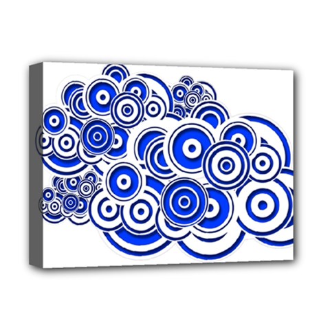 Trippy Blue Swirls Deluxe Canvas 16  X 12  (framed)  by StuffOrSomething