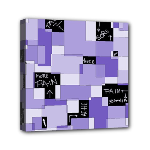 Purple Pain Modular Mini Canvas 6  X 6  (framed) by FunWithFibro