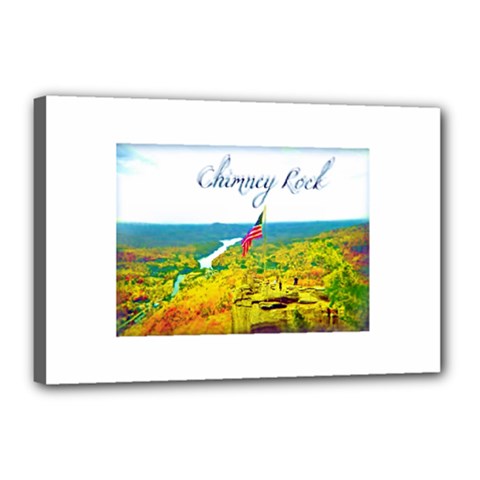 Chimney Rock Overlook Air Brushed Canvas 18  X 12  (framed) by Majesticmountain