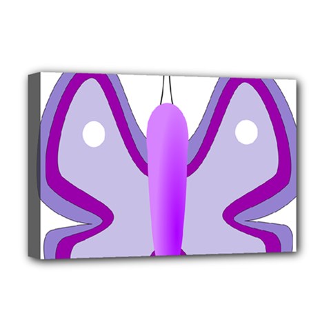 Cute Awareness Butterfly Deluxe Canvas 18  X 12  (framed) by FunWithFibro