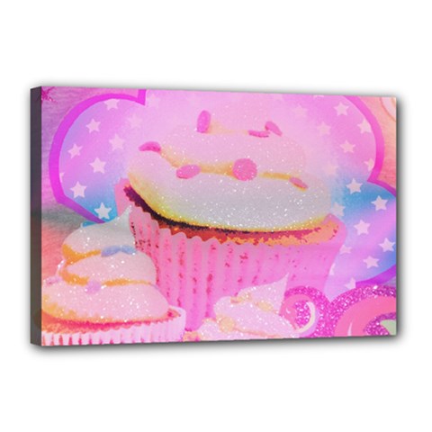 Cupcakes Covered In Sparkly Sugar Canvas 18  X 12  (framed) by StuffOrSomething