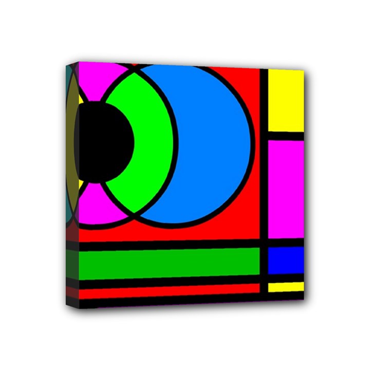 Mondrian Mini Canvas 4  x 4  (Framed)