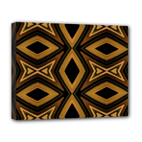 Tribal Diamonds Pattern Brown Colors Abstract Design Deluxe Canvas 20  X 16  (framed) by dflcprints