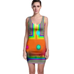 Crossroads Of Awakening, Abstract Rainbow Doorway Bodycon Dress by DianeClancy