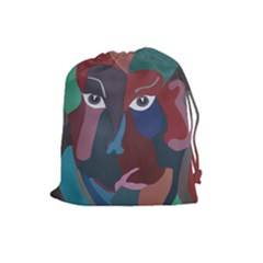 Abstract God Pastel Drawstring Pouch (large) by AlfredFoxArt