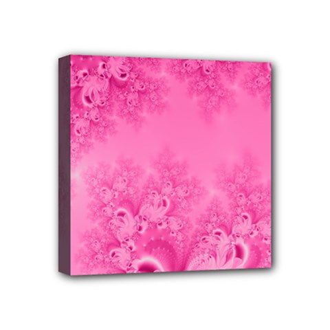 Soft Pink Frost Of Morning Fractal Mini Canvas 4  X 4  (framed) by Artist4God