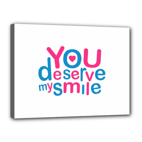 You Deserve My Smile Typographic Design Love Quote Canvas 16  X 12  (framed) by dflcprints