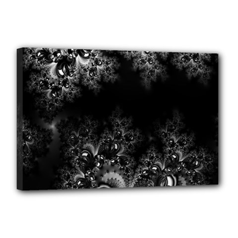 Midnight Frost Fractal Canvas 18  X 12  (framed) by Artist4God