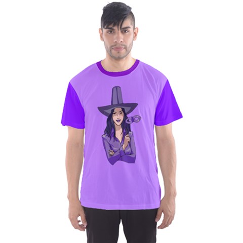 Purple Witch Men s Full All Over Print Sport T-shirt by FunWithFibro