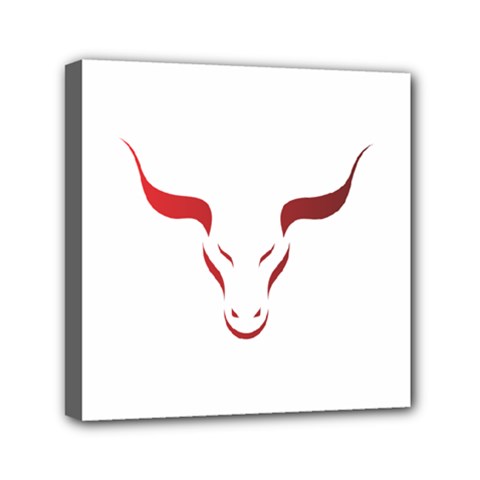 Stylized Symbol Red Bull Icon Design Mini Canvas 6  X 6  (framed) by rizovdesign