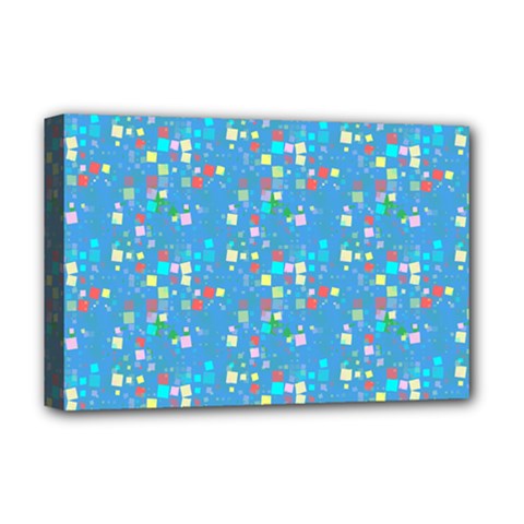 Colorful Squares Pattern Deluxe Canvas 18  X 12  (stretched) by LalyLauraFLM
