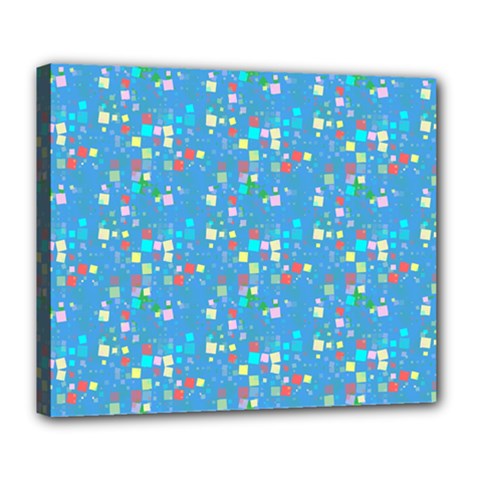 Colorful Squares Pattern Deluxe Canvas 24  X 20  (stretched)