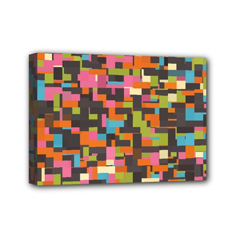 Colorful Pixels Mini Canvas 7  X 5  (stretched)