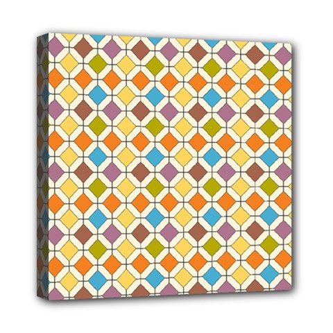 Colorful Rhombus Pattern Mini Canvas 8  X 8  (stretched)