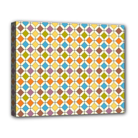 Colorful Rhombus Pattern Deluxe Canvas 20  X 16  (stretched) by LalyLauraFLM