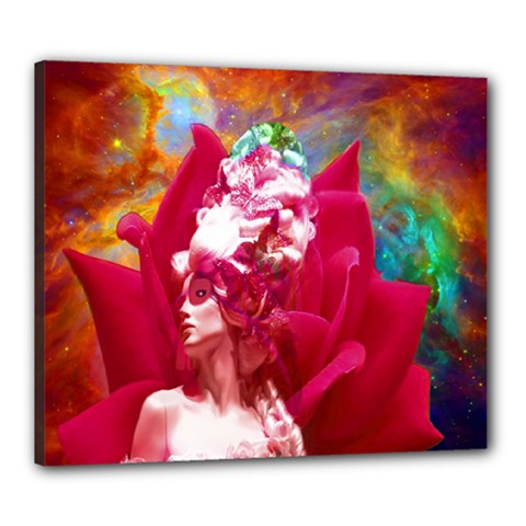 Star Flower Canvas 24  X 20  (framed) by icarusismartdesigns