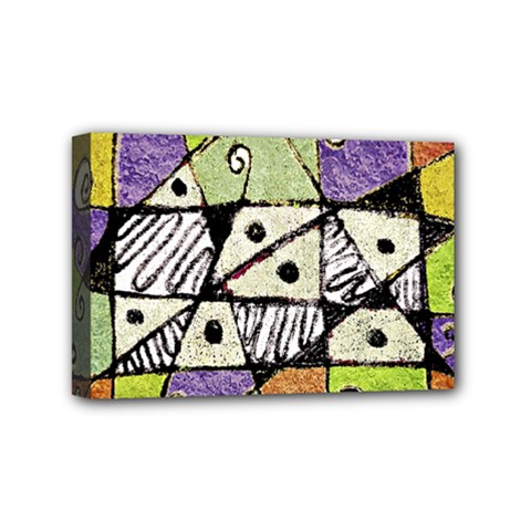 Multicolored Tribal Print Abstract Art Mini Canvas 6  X 4  (framed) by dflcprints