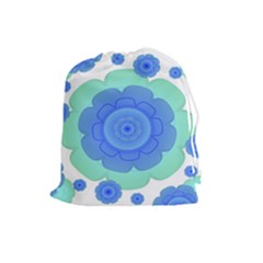 Retro Style Decorative Abstract Pattern Drawstring Pouch (large) by dflcprints