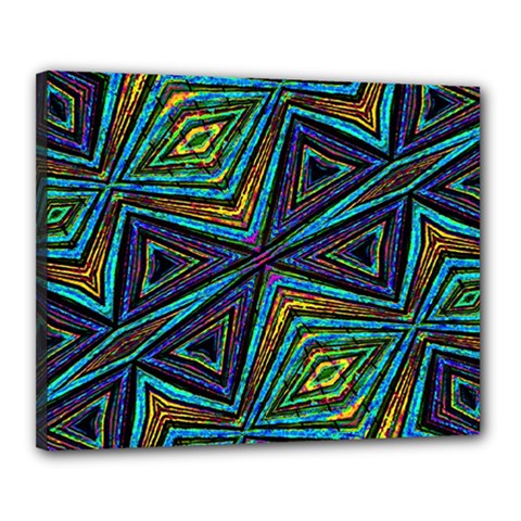 Tribal Style Colorful Geometric Pattern Canvas 20  X 16  (framed) by dflcprints