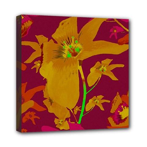 Tropical Hawaiian Style Lilies Collage Mini Canvas 8  X 8  (framed) by dflcprints