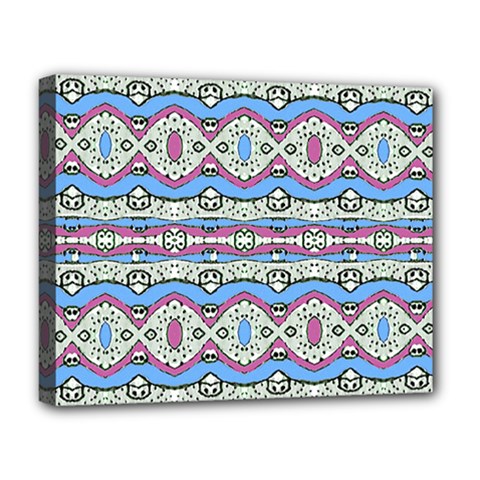 Aztec Style Pattern In Pastel Colors Deluxe Canvas 20  X 16  (framed) by dflcprints