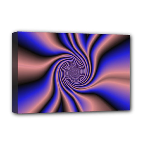 Purple Blue Swirl Deluxe Canvas 18  X 12  (stretched) by LalyLauraFLM
