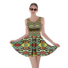 Colorful Tribal Geometric Pattern Skater Dress by dflcprintsclothing
