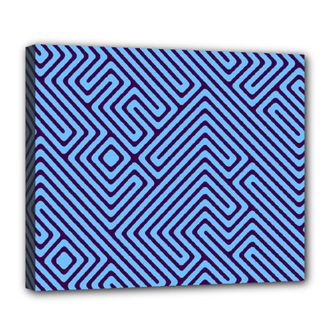 Blue Maze Deluxe Canvas 24  X 20  (stretched) by LalyLauraFLM
