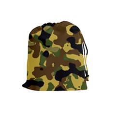 Camo Pattern  Drawstring Pouch (large) by Colorfulart23