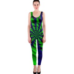 Green Blue Spiral Onepiece Catsuit by LalyLauraFLM