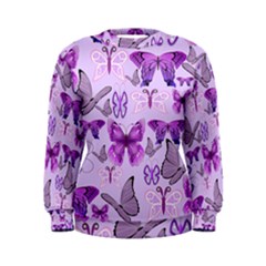 Purple Awareness Butterflies Women s Sweatshirt by FunWithFibro