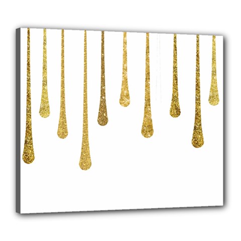 Gold Glitter Paint Canvas 24  X 20  (framed) by Kathrinlegg