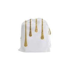 Gold Glitter Paint Drawstring Pouch (small) by Kathrinlegg