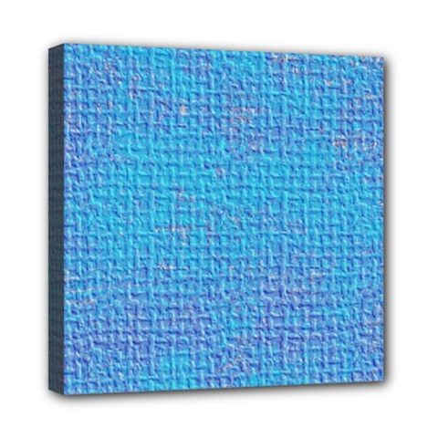 Textured Blue & Purple Abstract Mini Canvas 8  X 8  (framed) by StuffOrSomething