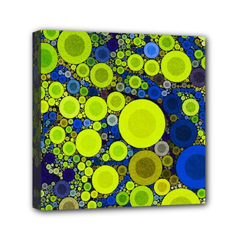 Polka Dot Retro Pattern Mini Canvas 6  X 6  (framed)